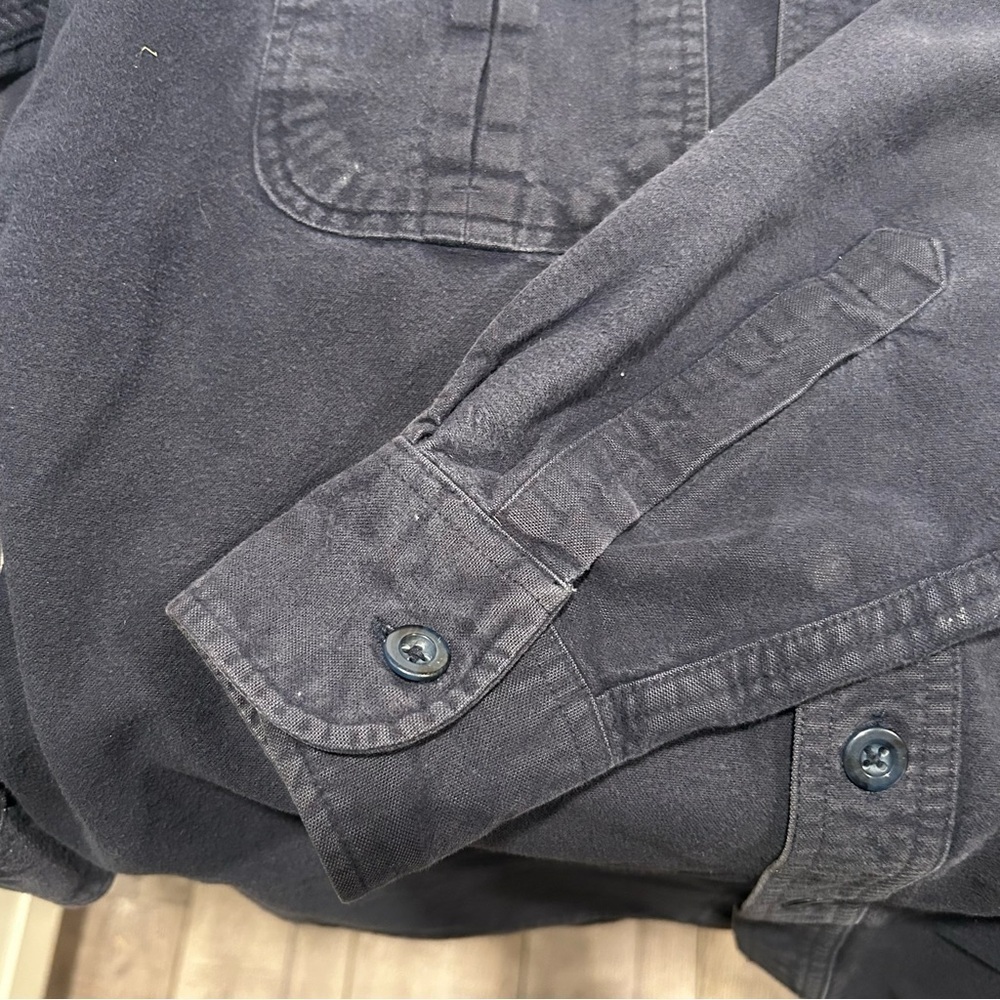 Cabela's Mens Blue Deerskin Soft Chamois Cotton Button Down Casual Shirt, Medium - Picture 5 of 10